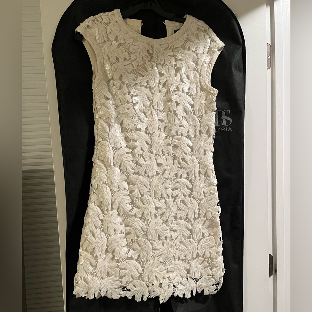 BCBG white sequined dress